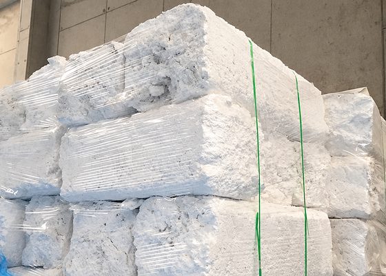 Compacted EPS blocks prepared for storage and recycling